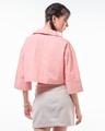 Shop Women's Peach Oversized Cargo Crop Shirt-Design