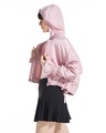 Shop Women's Peach Oversized Hooded Windcheater Jacket-Design