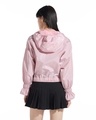 Shop Women's Peach Oversized Hooded Windcheater Jacket-Full