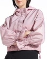 Shop Women's Peach Oversized Hooded Windcheater Jacket