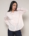 Shop Women's Peach & White Checked Shirt-Front