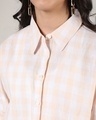 Shop Women's Peach & White Checked Shirt