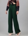 Shop Women's Pine Green Straight Fit Trousers-Design