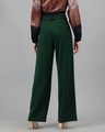 Shop Women's Pine Green Straight Fit Trousers-Full