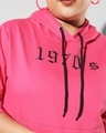 Shop Women's Pink 1970's Printed Plus Size Hooded Sweatshirt