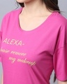 Shop Women's Pink Alexa Please Remove My Makeup Typography Night Dress