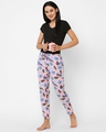 Shop Women's Pink All Over Floral Printed Cotton Lounge Pants