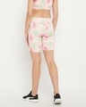 Shop Women's Pink All Over Leaf Prnited Slim Fit Activewear Shorts-Full