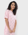 Shop Women's Pink All Over Printed Oversized Dress-Full