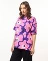 Shop Women's Pink & Blue All Over Printed Oversized T-shirt-Design