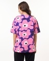 Shop Women's Pink & Blue All Over Printed Oversized T-shirt-Full