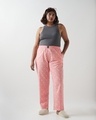 Shop Women's Pink All Over Printed Plus Size Pyjamas-Full