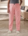 Shop Women's Pink All Over Printed Plus Size Pyjamas-Front