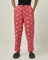 Shop Women's Pink All Over Printed Pyjamas-Front