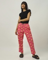 Shop Women's Pink All Over Printed Pyjamas-Full