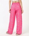 Shop Women's Pink All Over Printed Wide Leg Pyjamas-Design