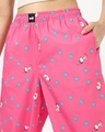 Shop Women's Pink All Over Printed Wide Leg Pyjamas