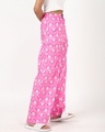 Shop Women's Pink All Over Printed Wide Leg Pyjamas-Design