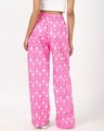 Shop Women's Pink All Over Printed Wide Leg Pyjamas-Full