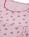 Shop Women's Pink All Over Queen Crown Printed Cotton Nighty with Scrunchie
