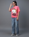 Shop Women's Pink All Right Graphic Printed Oversized T-shirt