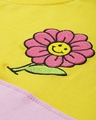 Shop Women's Pink and Yellow Flower Color Block Oversized Cotton T-shirt
