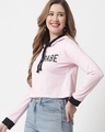 Shop Women's Pink Babe Typography Cropped Hoodie T-shirt-Design