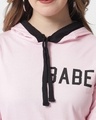 Shop Women's Pink Babe Typography Cropped Hoodie T-shirt