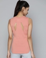 Shop Women's Pink Back Cutout Slim Fit T-shirt-Design
