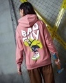 Shop Women's Pink Bad Guy Billie Graphic Printed Oversized Hoodies-Front