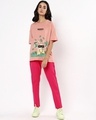 Shop Women's Pink Badass Graphic Printed Oversized T-shirt-Design