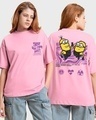 Shop Women's Pink Best Buds Graphic Printed Oversized T-shirt-Front