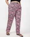 Shop Women's Pink & Black All Over Printed Plus Size Pyjamas-Front