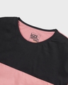 Shop Women's Pink & Black Color Block Plus Size Boyfriend T-shirt