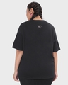 Shop Women's Pink & Black Color Block Typography Oversized Plus Size T-shirt-Design