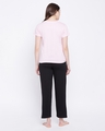 Shop Women's Pink & Black Cute Kitty Quote Graphic Printed Cotton T-shirt & Pyjamas Set-Design