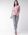 Shop Women's Pink & Blue Checked Top-Full