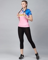 Shop Women's Pink & Blue Rajasthan Royals Color Block Slim Fit T-shirt-Full