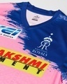 Shop Women's Pink & Blue Rajasthan Royals Color Block Slim Fit T-shirt