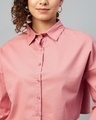 Shop Women's Pink Boxy Fit Crop Shirt