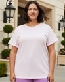 Shop Women's Pink Boyfriend Plus Size T-shirt-Front