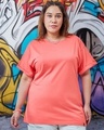 Shop Women's Pink Boyfriend Plus Size T-shirt-Front