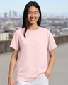Shop Women's Pink Boyfriend T-shirt-Front