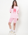 Shop Women's Pink BTS Typography Oversized T-shirt