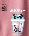 Shop Women's Pink Bubble Panda Graphic Printed Oversized Hoodies