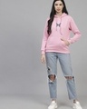 Shop Women's Pink Butterfly Printed Hooded Sweatshirt-Full