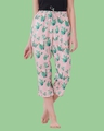 Shop Women's Pink Cactus All Over Printed Capris-Front