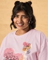 Shop Women's Pink Calm And Chaotic Graphic Printed Oversized Plus Size T-shirt