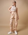 Shop Women's Pink Camouflage Oversized Plus Size Parachute Pants-Full