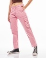 Shop Women's Pink Cargo Pants-Front